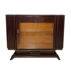 Art Deco Vitrine Sideboard, Macassar Ebony, Maple, Brass, Paris circa 1930