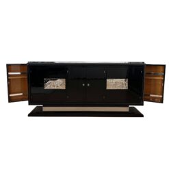 Art Deco Bar- Sideboard, Chromed Lion Appliqués, 1930