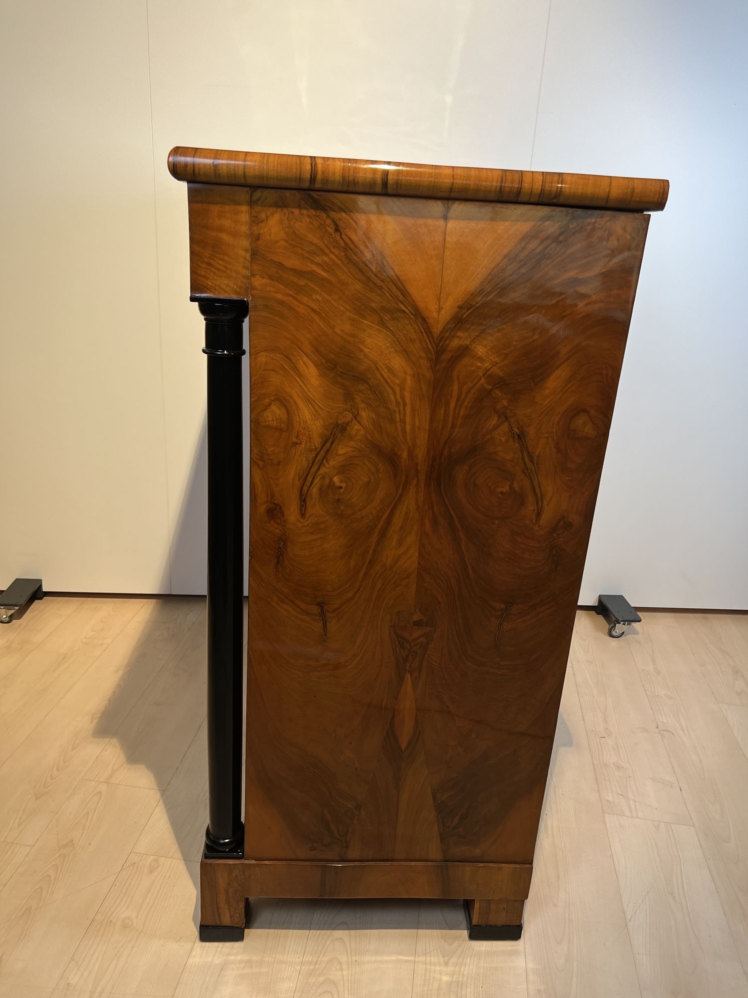 Large Biedermeier Half-Cabinet, Walnut and Ebonized, South Germany circa 1820 - Image 12