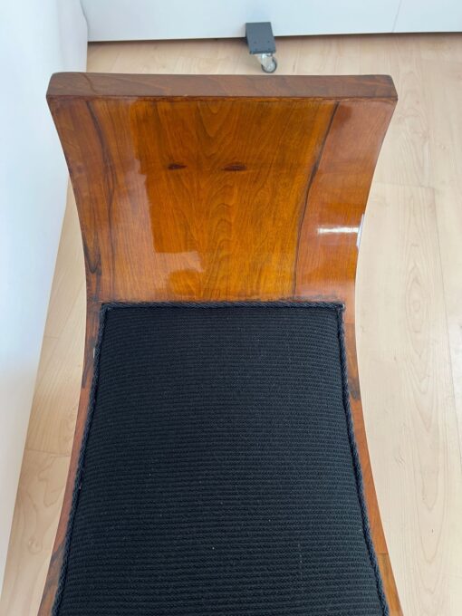 Art Deco Stool, Walnut Veneer, Black Fabric, Italy circa 1930 - Image 14