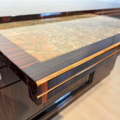 Long Art Deco Sideboard, Macassar Ebony, Maple, Chrome, France circa 1930 - Image 14