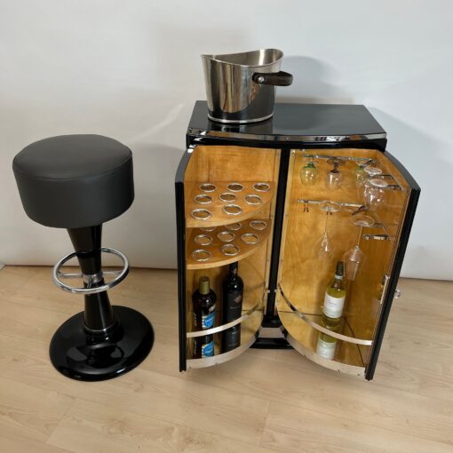 Art Deco Bar Cabinet, Black Lacquer, France circa 1930 - Image 16