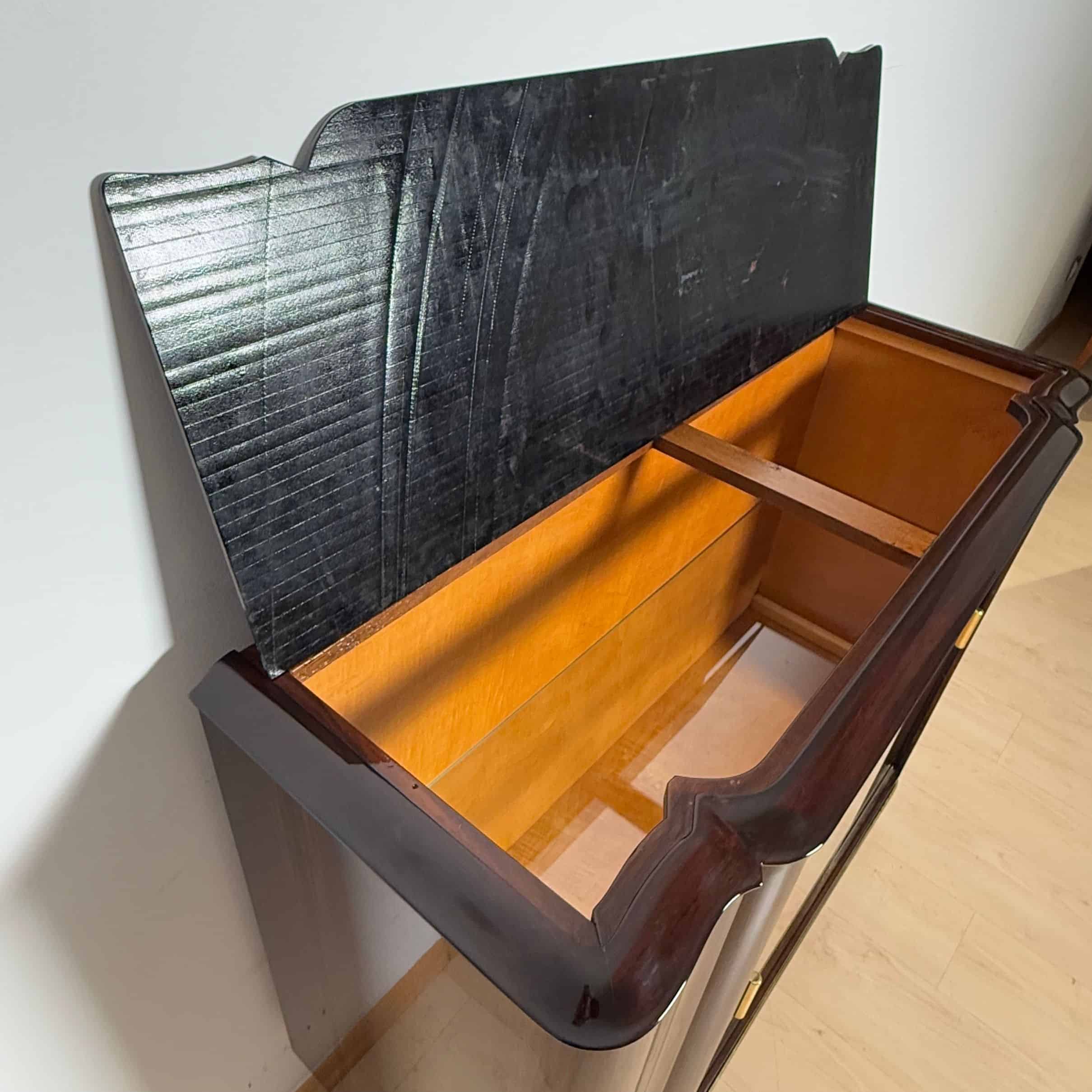 Art Deco Vitrine Sideboard, Macassar Ebony, Maple, Brass, Paris circa 1930 - Image 16