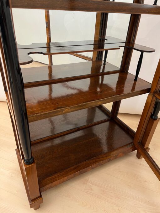 Biedermeier Vitrine, Walnut, Brass, South Germany circa 1830 - Image 16