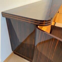 Long Art Deco Sideboard, Macassar Ebony, Maple, Chrome, France circa 1930 - Image 16