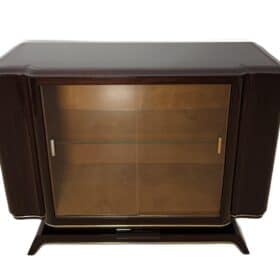 Art Deco Vitrine Sideboard, Macassar Ebony, Maple, Brass, Paris circa 1930