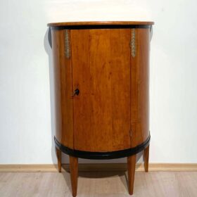Neoclassical Demilune Half Cabinet, Cherrywood and Brass, France, circa 1810