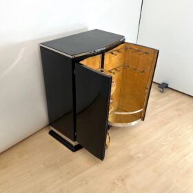Art Deco Bar Cabinet, Black Lacquer, France circa 1930