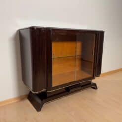 Art Deco Vitrine Sideboard, Macassar Ebony, Maple, Brass, Paris circa 1930 - Image 3
