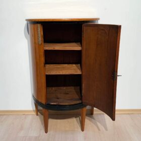 Neoclassical Demilune Half Cabinet, Cherrywood and Brass, France, circa 1810