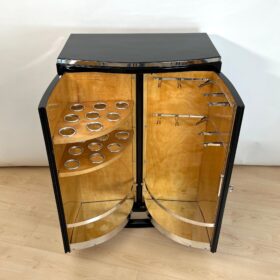Art Deco Bar Cabinet, Black Lacquer, France circa 1930