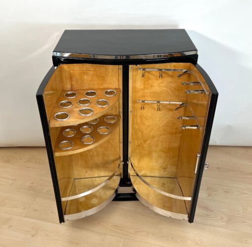 Art Deco Bar Cabinet, Black Lacquer, France circa 1930 - Image 5