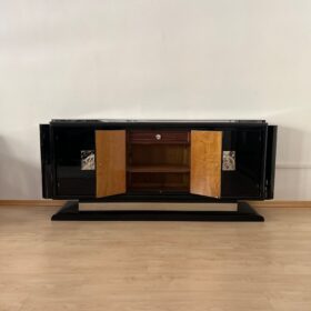 Art Deco Bar- Sideboard, Chromed Lion Appliqués, 1930
