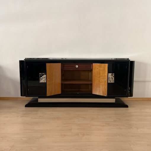 Art Deco Bar- Sideboard, Chromed Lion Appliqués, 1930 - Image 5