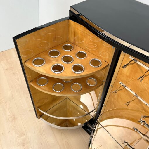 Art Deco Bar Cabinet, Black Lacquer, France circa 1930 - Image 6