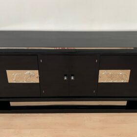 Art Deco Bar- Sideboard, Chromed Lion Appliqués, 1930