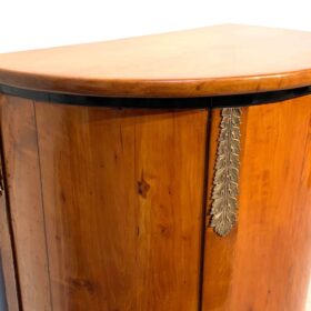 Neoclassical Demilune Half Cabinet, Cherrywood and Brass, France, circa 1810