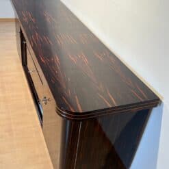 Long Art Deco Sideboard, Macassar Ebony, Maple, Chrome, France circa 1930 - Image 7