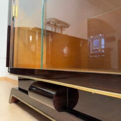 Art Deco Vitrine Sideboard, Macassar Ebony, Maple, Brass, Paris circa 1930 - Image 8