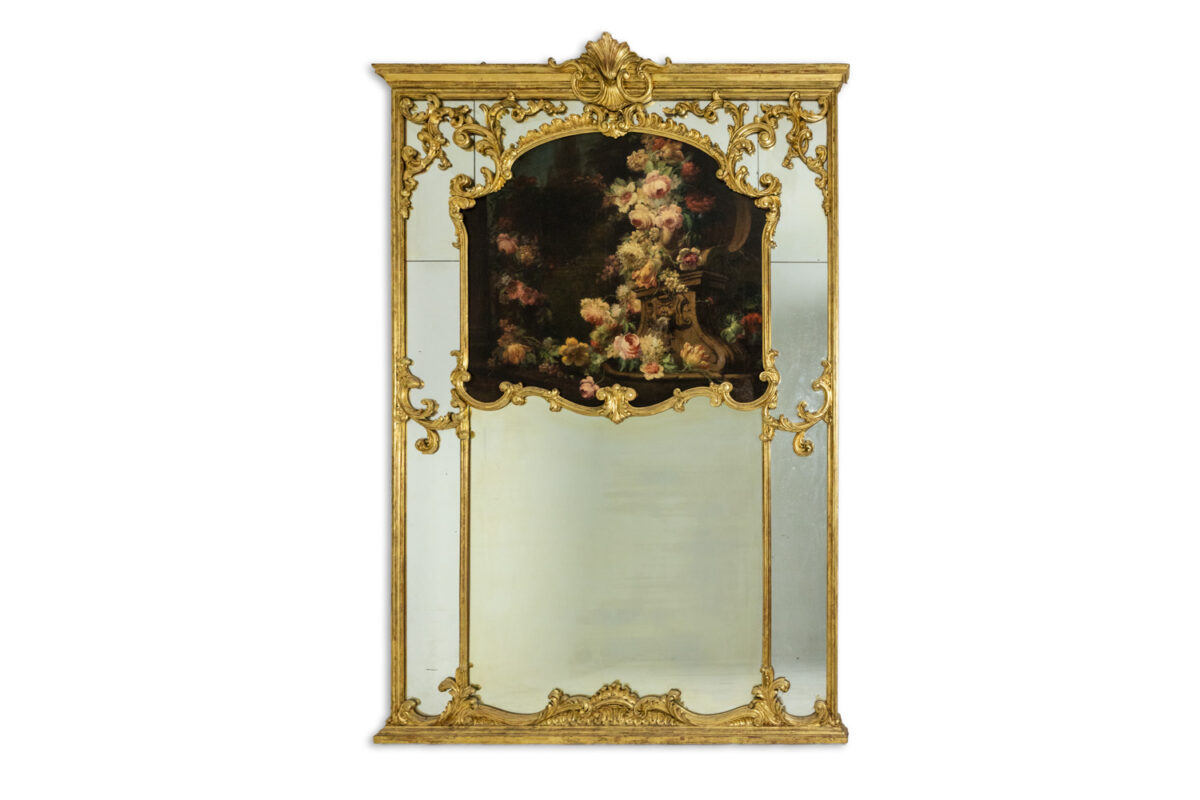 Large Louis XVI Style Trumeau Mirror- Styylish
