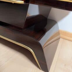 Art Deco Vitrine Sideboard, Macassar Ebony, Maple, Brass, Paris circa 1930 - Image 9
