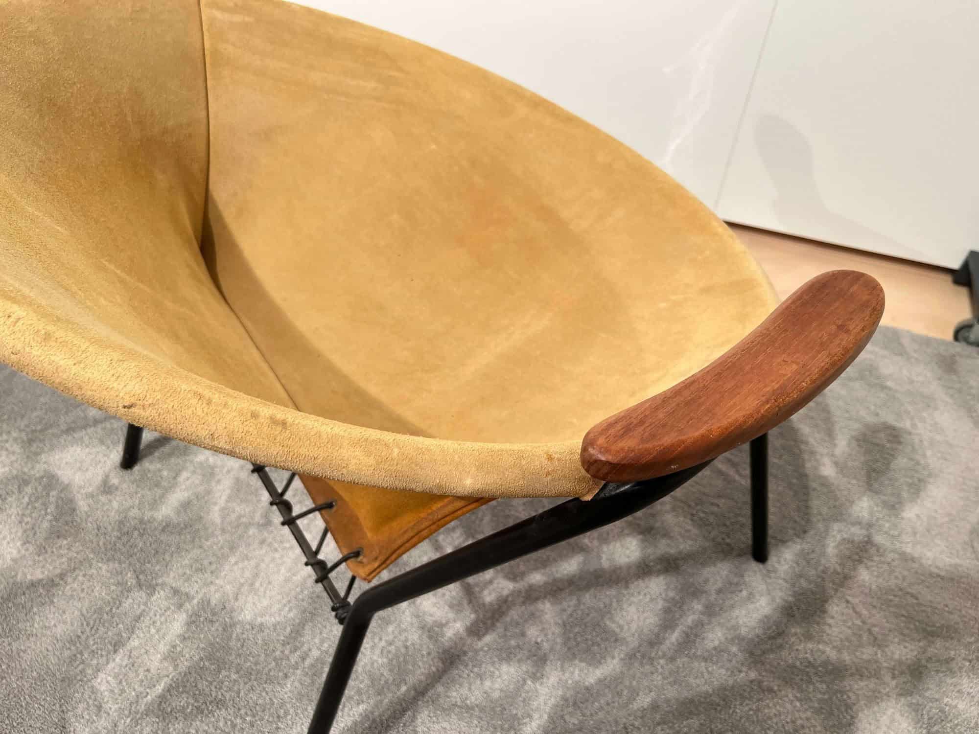 Pair of Balloon Lounge Chairs by Hans Olsen, Yellow Suede, Denmark circa 1960 - Image 9