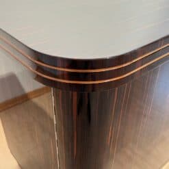Long Art Deco Sideboard, Macassar Ebony, Maple, Chrome, France circa 1930 - Image 9
