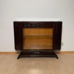 Art Deco Vitrine Sideboard, Macassar Ebony, Maple, Brass, Paris circa 1930 - Image 10