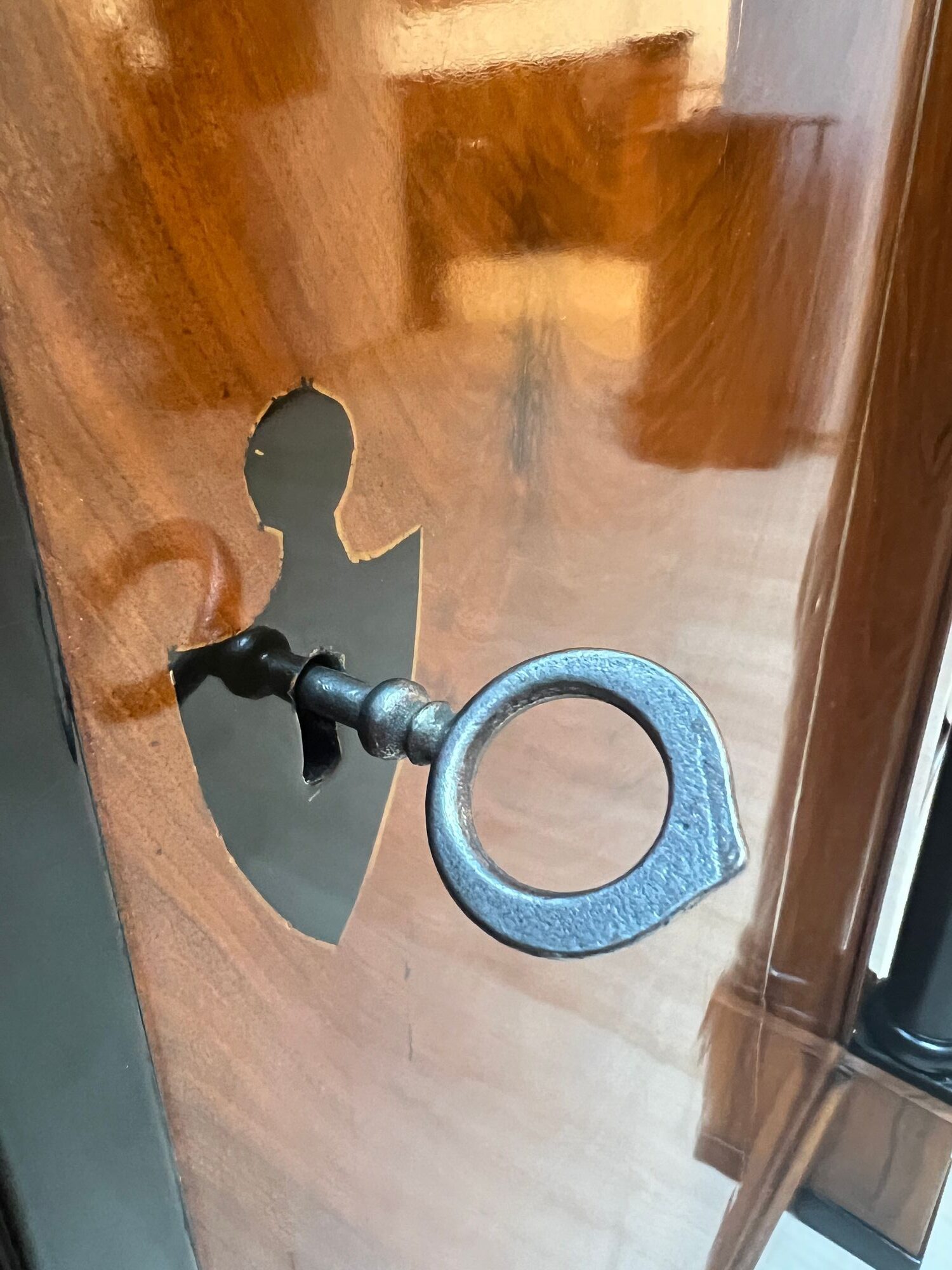 Large Biedermeier Half-Cabinet, Walnut and Ebonized, South Germany circa 1820 - Image 10