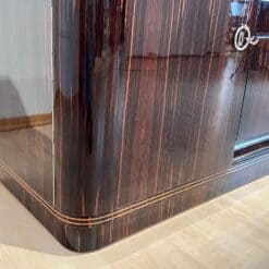 Long Art Deco Sideboard, Macassar Ebony, Maple, Chrome, France circa 1930 - Image 10