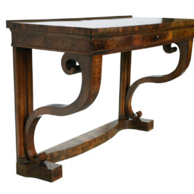 Viennese Biedermeier Walnut Console, c. 1825.
