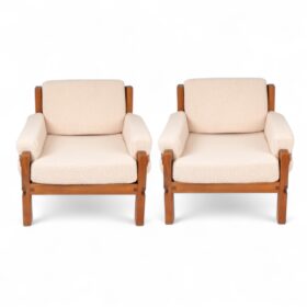 Pair of Pierre Chapo armchairs. 1970s.