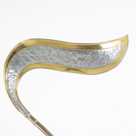 Maison Honoré Gilded Brass Floor Lamp with Floral Pewter Details