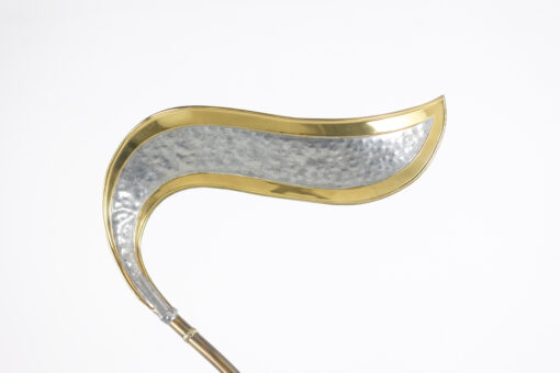 Maison Honoré Gilded Brass Floor Lamp with Floral Pewter Details - Image 2