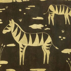 Painted Canvas Decorated with Zebras, Contemporary