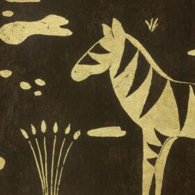 Painted Canvas Decorated with Zebras, Contemporary