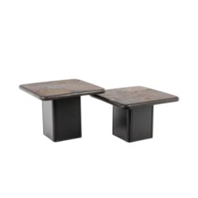 Pair of Brutalist Tables, Paul Reinier Kingma, 1970s.