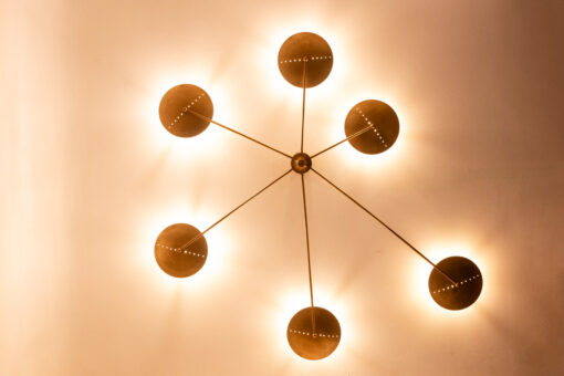 6-Light Wall Sconce in Patinated Brass, Contemporary Work - Image 2