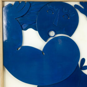 Bas-relief Panel, Entitled 'I swim in happiness,' Contemporary