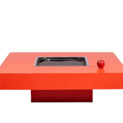 Alternative view of Willy Rizzo coffee table forming a bar. 1970s.