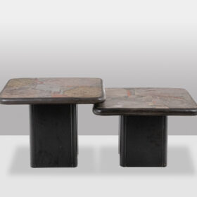 Pair of Brutalist Tables, Paul Reinier Kingma, 1970s.