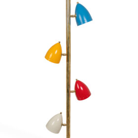 Tubular Hanging Lamp, Lacquered Brass, Contemporary
