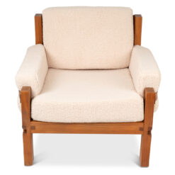 Pair of Pierre Chapo Armchairs- front view one chair- Styylish