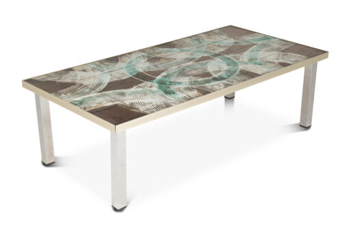 Coffee Table, with Ceramic and Chrome-plated Top. Circa 1970 - Image 2