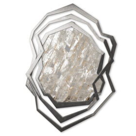 Pair of Sconces, Brushed Metal and Rock Crystal, Contemporary