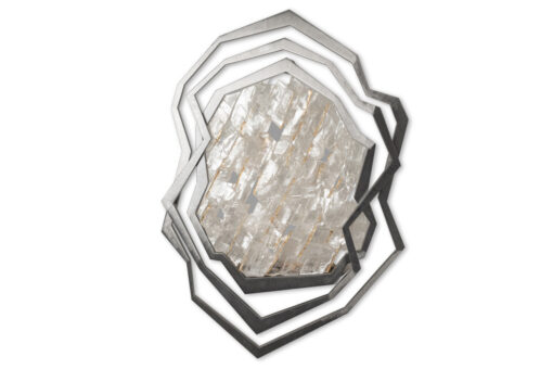 Pair of Sconces, Brushed Metal and Rock Crystal, Contemporary - Image 2