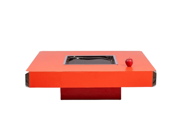 Willy Rizzo coffee table forming a bar. 1970s. - Image 2