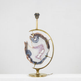 Bronze and Amethyst Lamp, 1970s.
