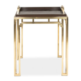 Serving Table, Maison Jansen, brass and melamine, 1970s