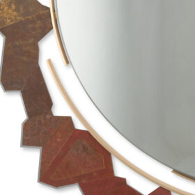 Bronze and Oxidized Brass Mirror, Contemporary.